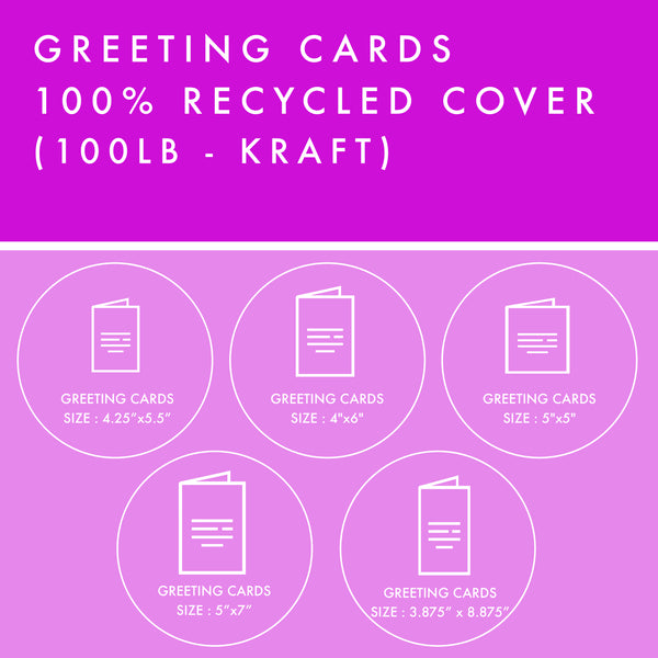 Greeting Cards - 100% Recycled Cover - Kraft