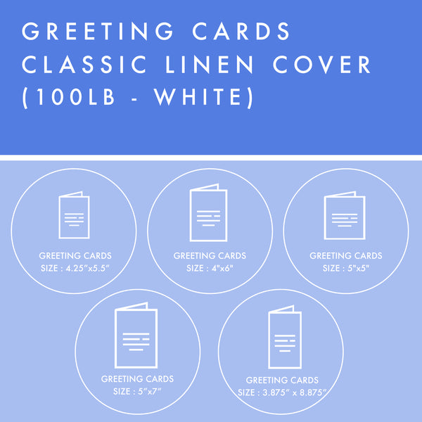 Greeting Cards - 100lb Classic Linen Cover - White