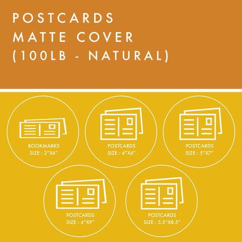 Postcards - 100lb Matte Cover - Natural