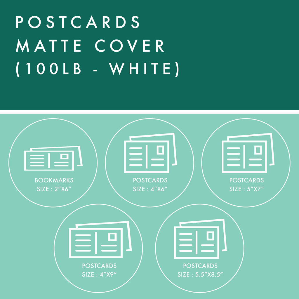 Postcards - 100lb Matte Cover - White