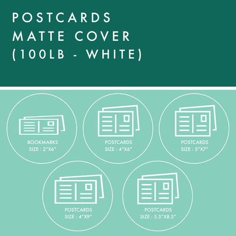 Postcards - 100lb Matte Cover - White