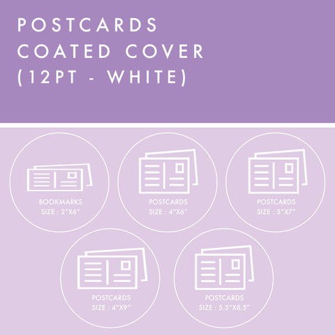 Postcards - 12PT Coated 2 Sides - White
