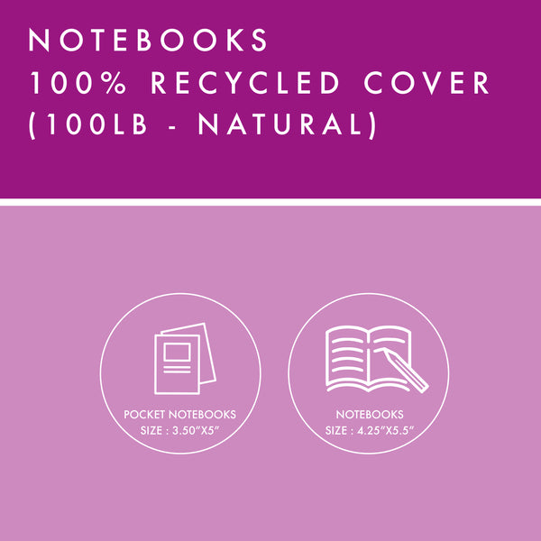 Notebooks - 100% Recycled Cover - Natural