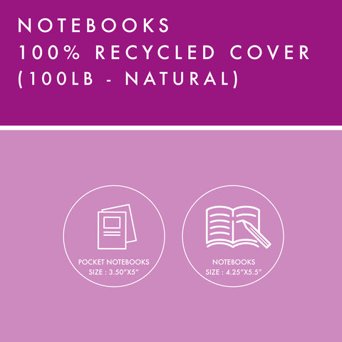 Notebooks - 100% Recycled Cover - Natural