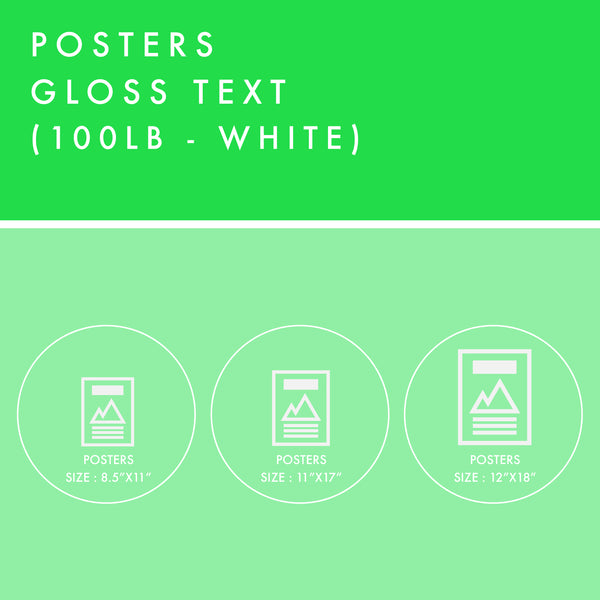 Posters - 100lb Gloss Text - White